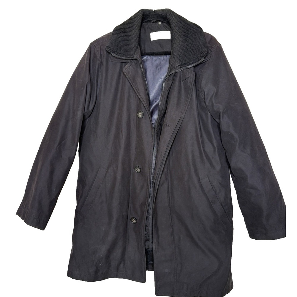 Geoffrey Beene Jacket Mens 36R Black Removable Liner Quilted